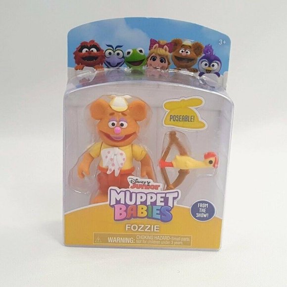 Fozzie Bow Arrow Disney Junior Muppet Babies Poseable 2.5" Figure New in Package - Picture 2 of 6